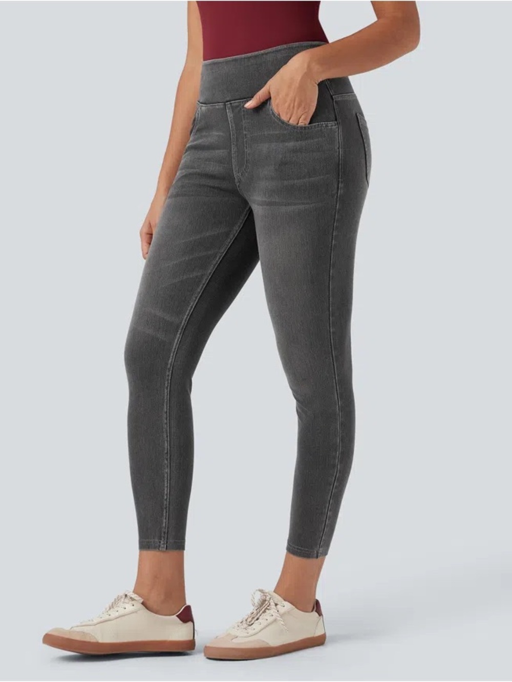 NWT SIZE S HALARA Dark Charcoal High-Rise Jeggings
